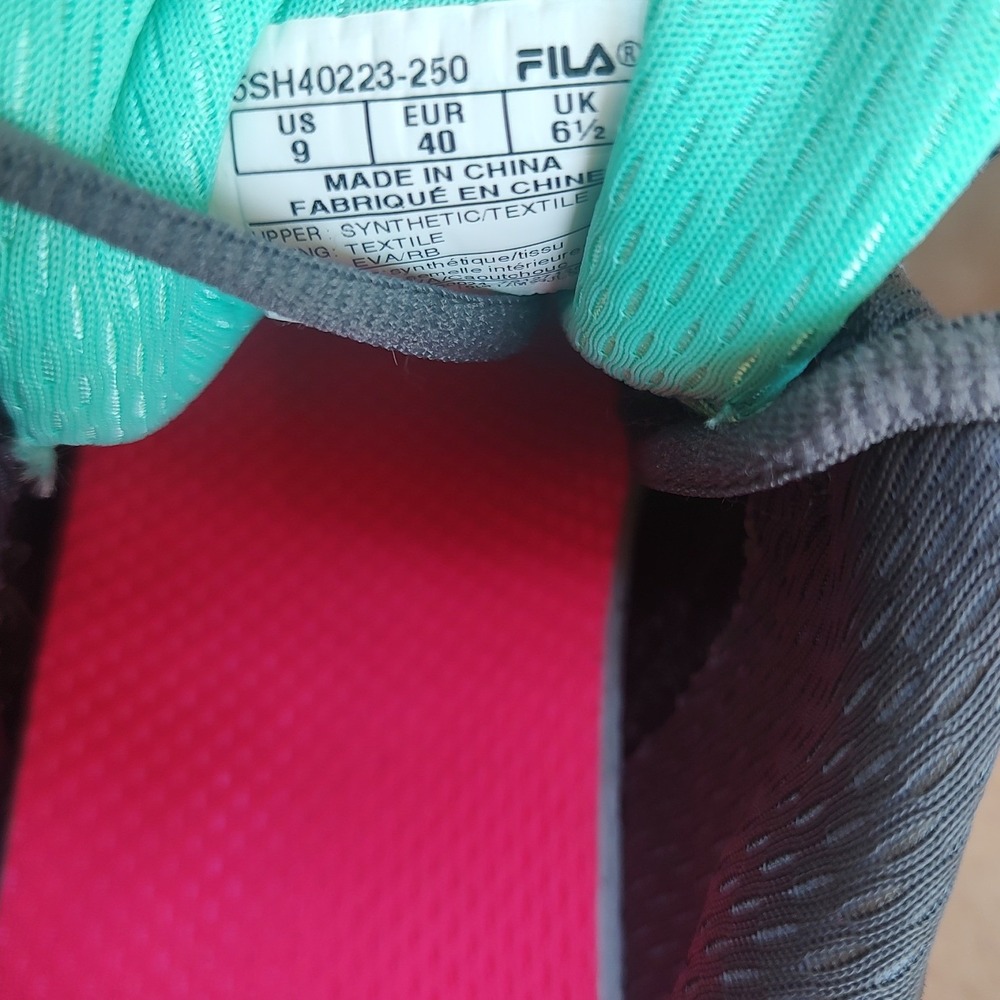 Fila Womens‎ Trail Running Shoes Grey Pink Mint Green 5SH40223-250 US 9